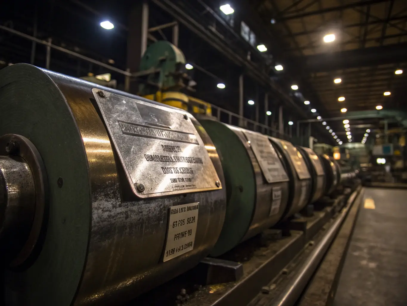 A close-up shot of a sheet of oil-resistant labels being applied to various automotive parts in a manufacturing setting. The labels are clean, clear, and show no signs of damage from the oil.